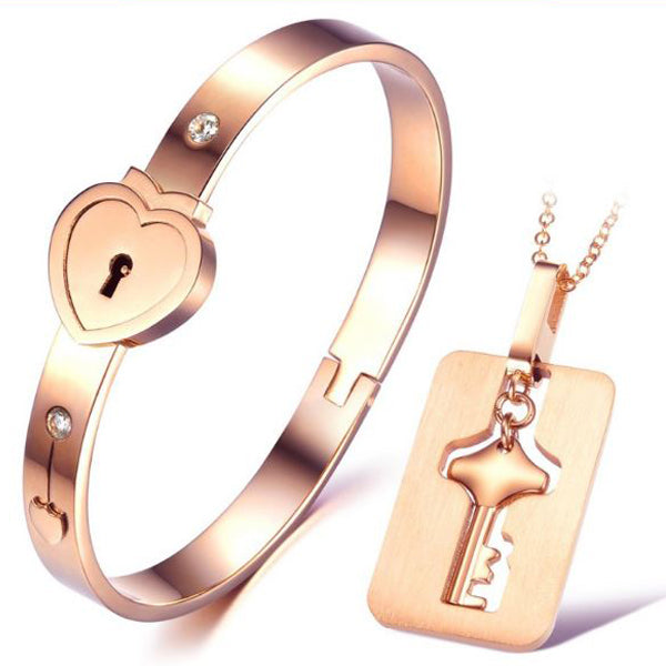 Forever Love Lock & Key Couple Bracelet Pendant – Most Needed Gifts