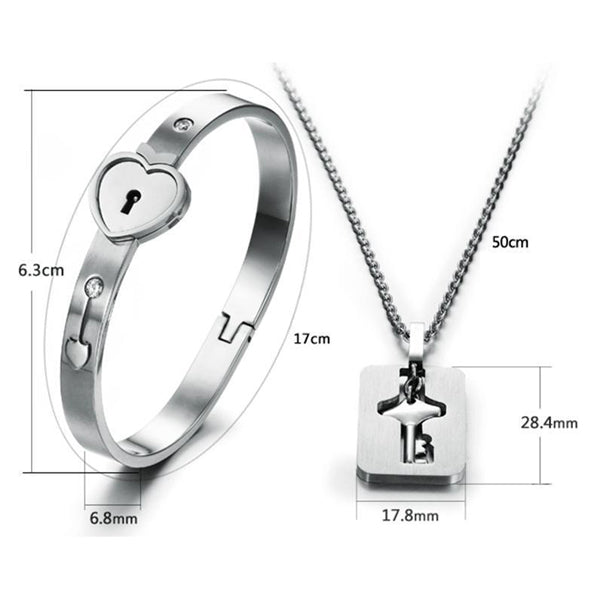 Heart Lock & Key - Necklace & Bracelet Set — The Panic Room Escape Ltd